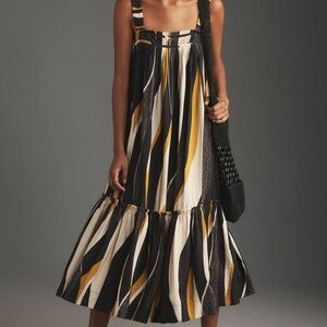 Anthropologie Squareneck Waistless Midi Dress, size XL